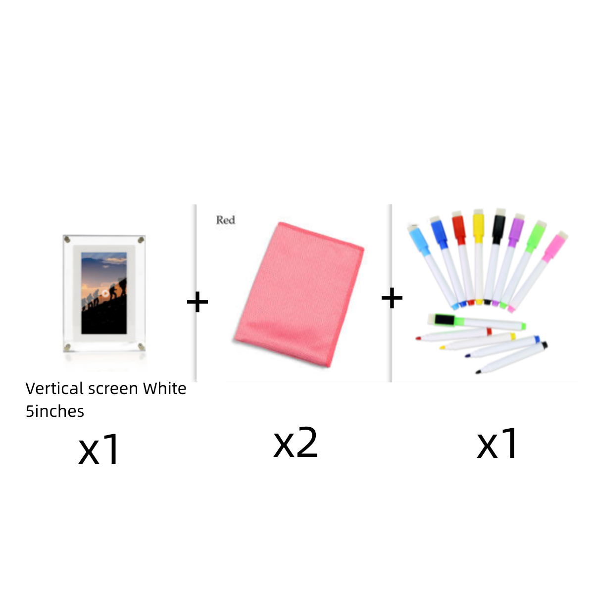 Digitale fotolijst van acryl, staand, wit - Afbeelding 2