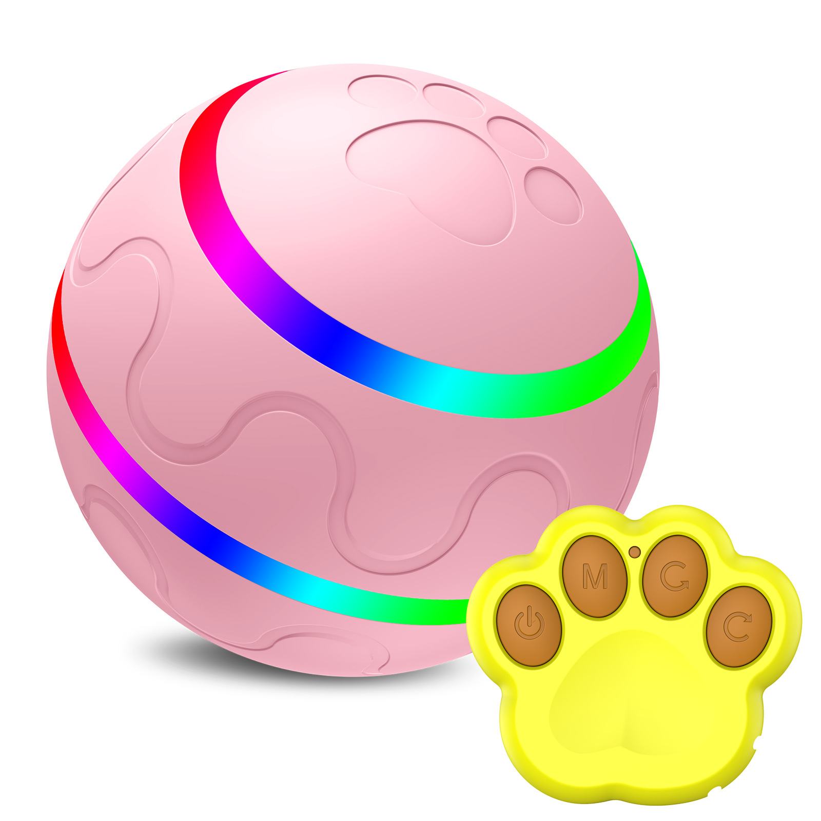 Kattenbal van siliconen, geel, zonder beweging - Afbeelding 2