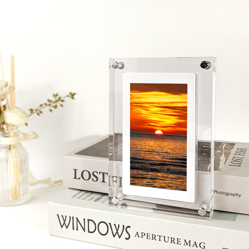 Digitale fotolijst van acryl, staand, wit - Afbeelding 3
