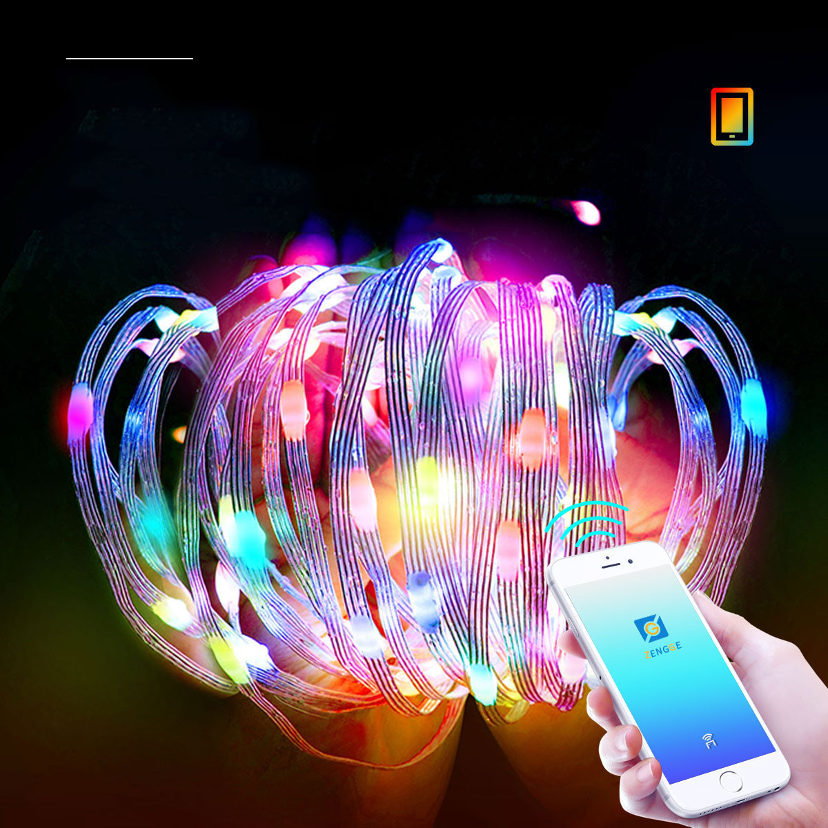 RGB-lichtsnoer voor de kerstboom met app-bediening - Afbeelding 2