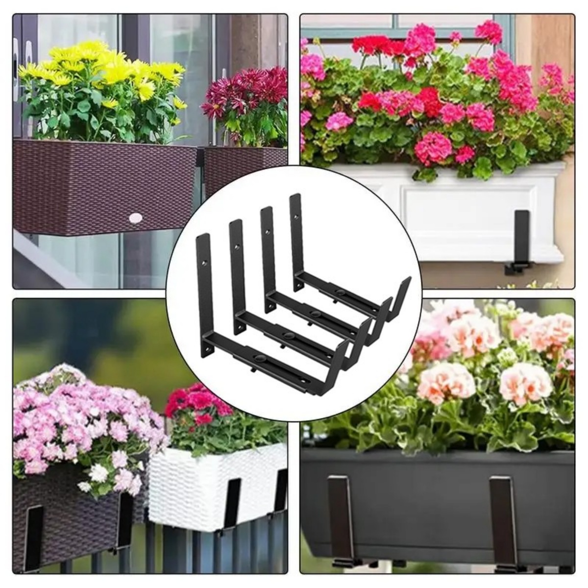 Verstellbare Halterungen für Blumenkästen, 4er-Set – Bild 2