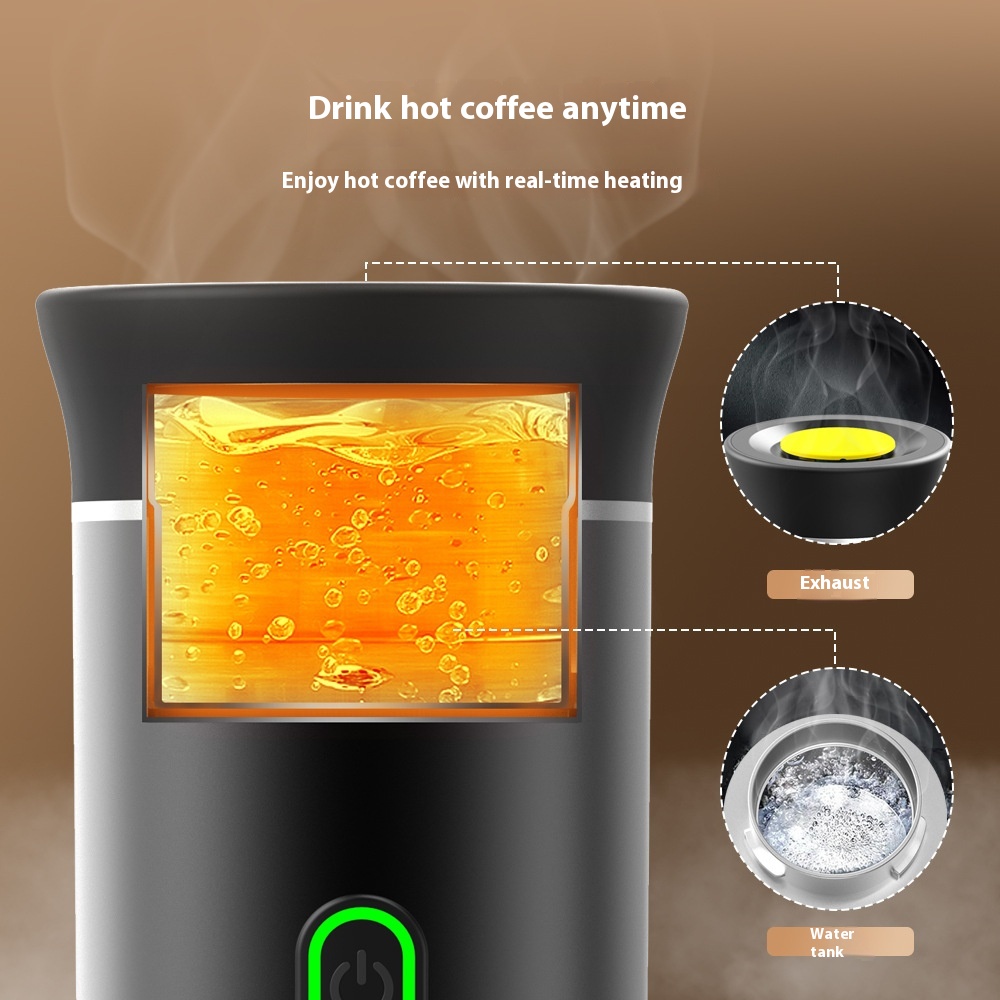 Cafetera espresso portátil para cápsulas y café, blanca - Imagen 2