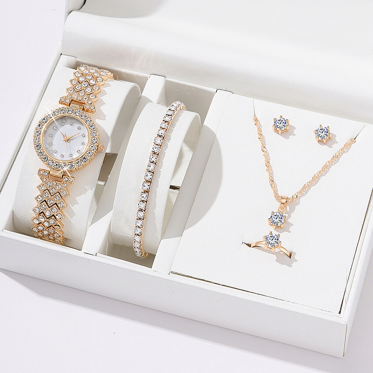 Parure avec montre et collier, doré