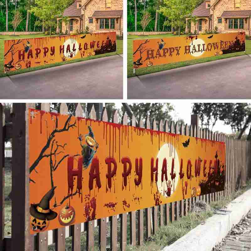 Partybanner aus Polyester, orange, 250 x 49 cm – Bild 2