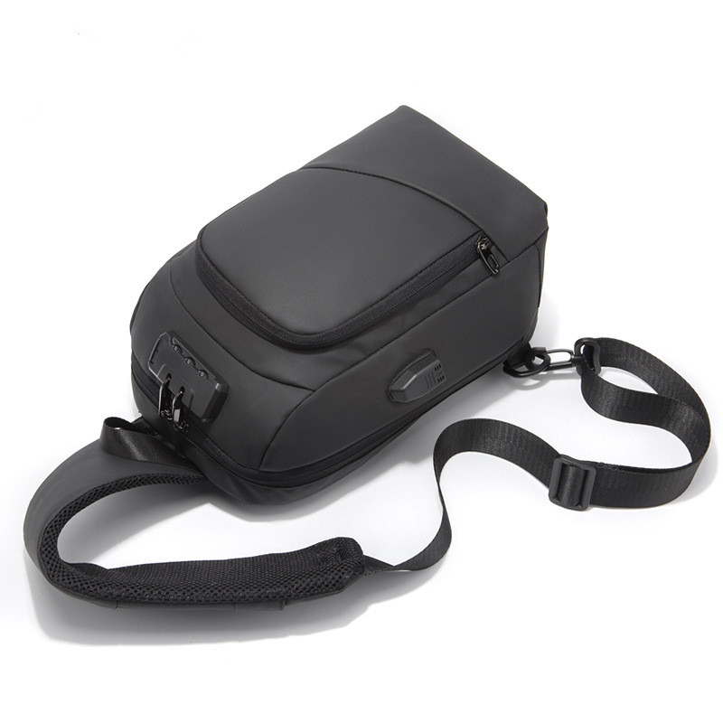 Chest bag with lockable zip, black - Image 2