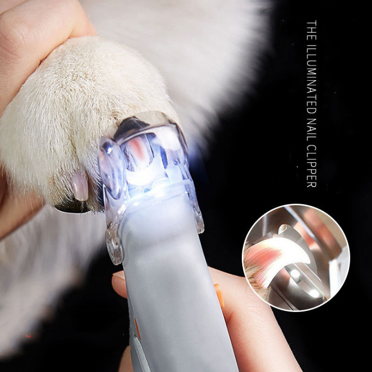 Cortaúñas LED con lupa para mascotas, naranja y gris - Imagen 2