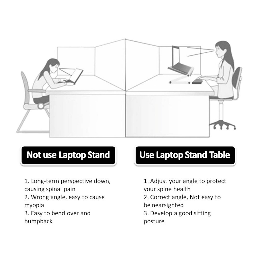 Table pliable pour ordinateur portable au lit, noire – Image 2