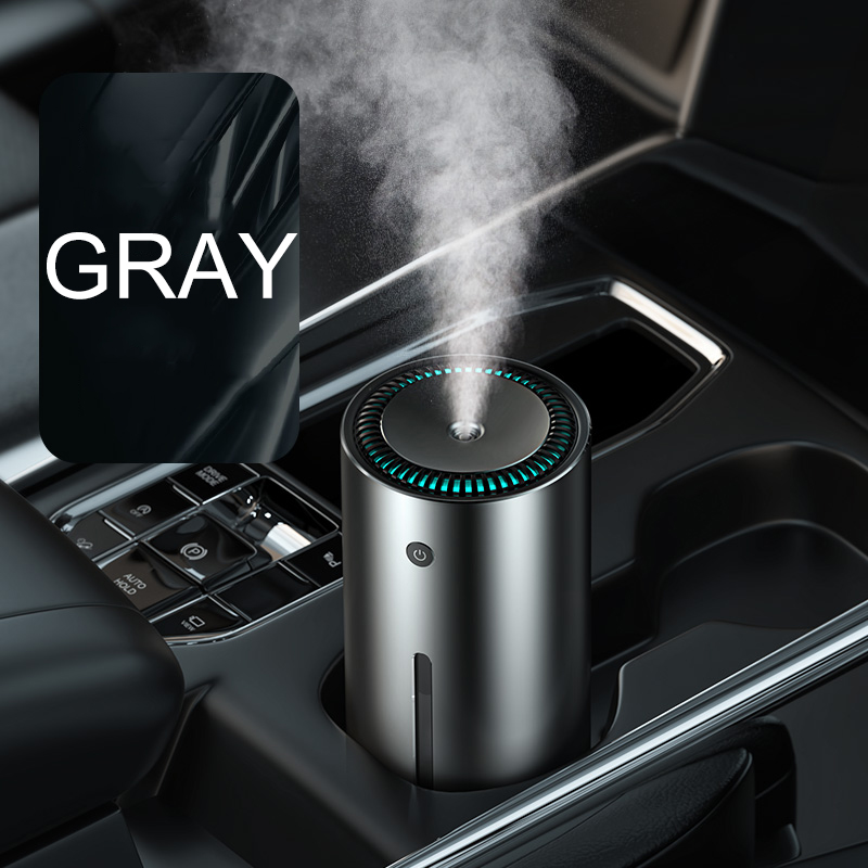 Aluminium luchtbevochtiger met USB voor de auto, grijs - Afbeelding 3