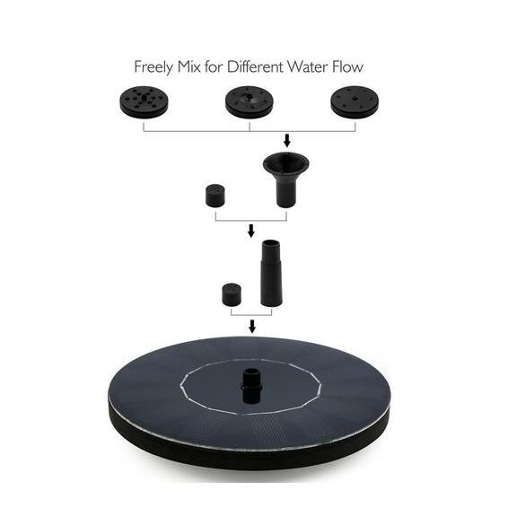 Fuente flotante solar, negra - Imagen 2