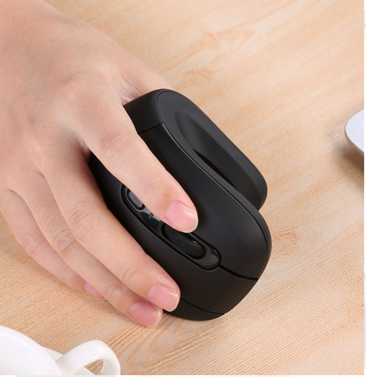 Vertical wireless mouse with six buttons, black - Image 2