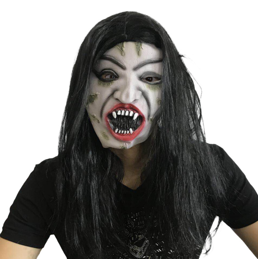 Scary Mask with White Hair - Image 2