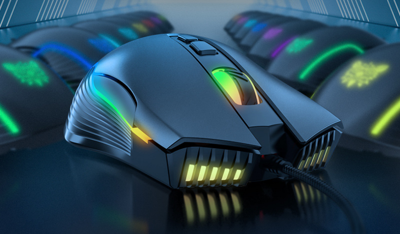 Kabelgebundene Gaming-Maus mit RGB-Licht, schwarz