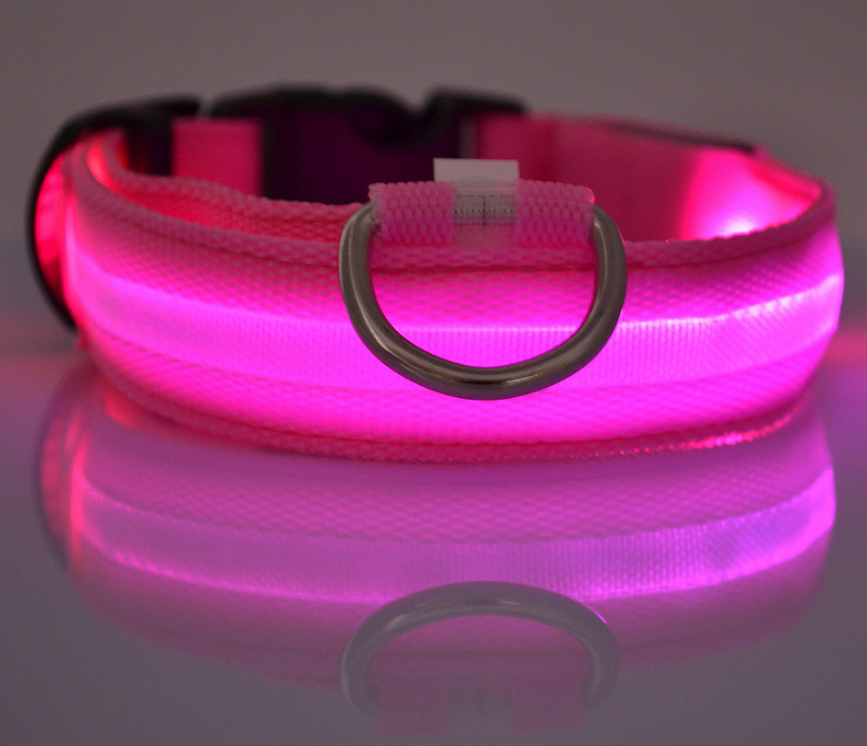 Leuchtendes LED-Hundehalsband, rosa