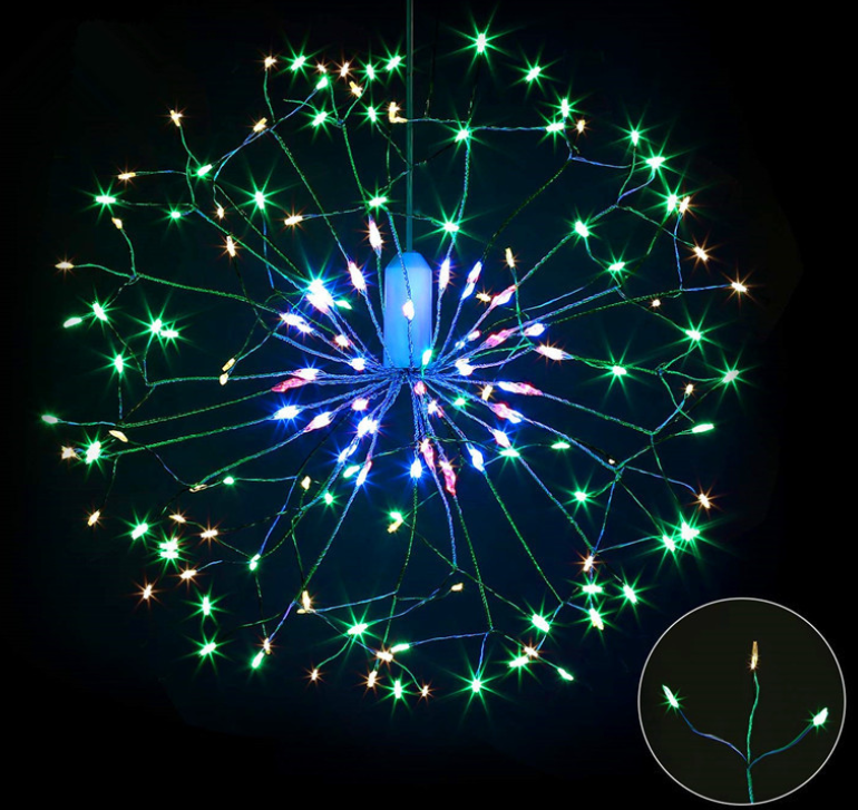Feuerwerk-Licht aus Kupferdraht mit USB, warmweiß – Bild 2