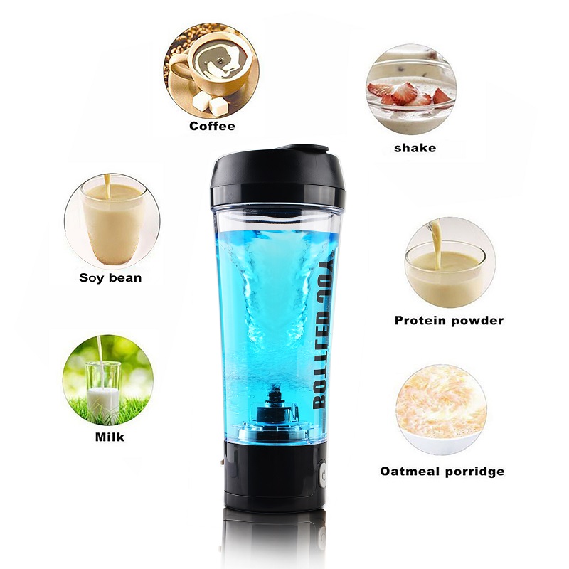 Electric shaker bottle with USB, black - Image 3