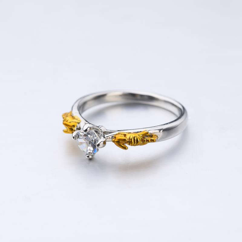 Anillo corona con cristales, negro y dorado - Imagen 2