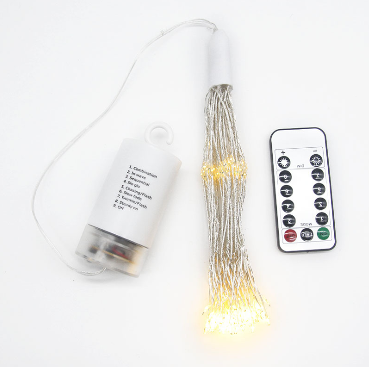 Feuerwerk-Licht aus Kupferdraht mit USB, warmweiß – Bild 3