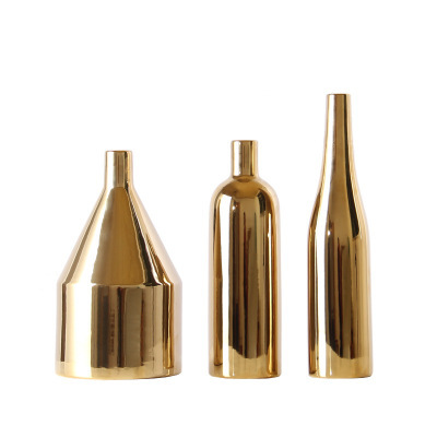 Keramieken vaas met gouden afwerking - Afbeelding 2