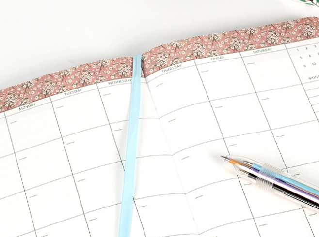 Petit carnet à couverture en cuir, rose – Image 3
