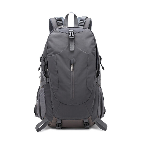 Mochila de viaje amplia de nailon con portátil, gris oscuro