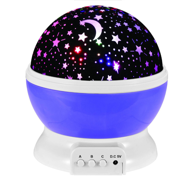 Lampe ciel étoilé rotative, violette