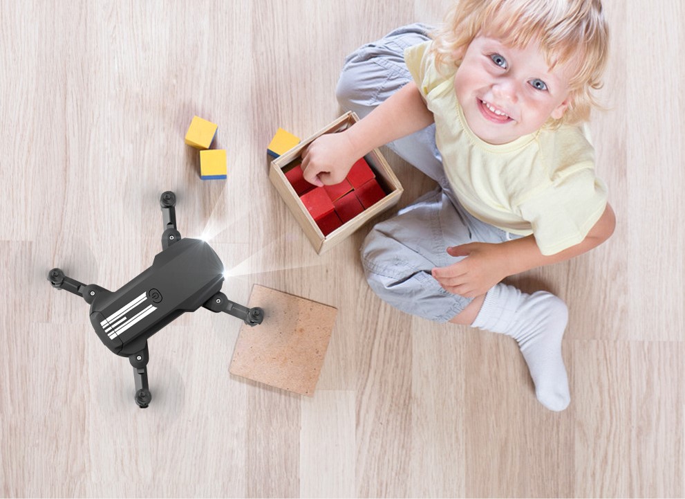 Foldable mini drone with Wi-Fi camera, black - Image 3