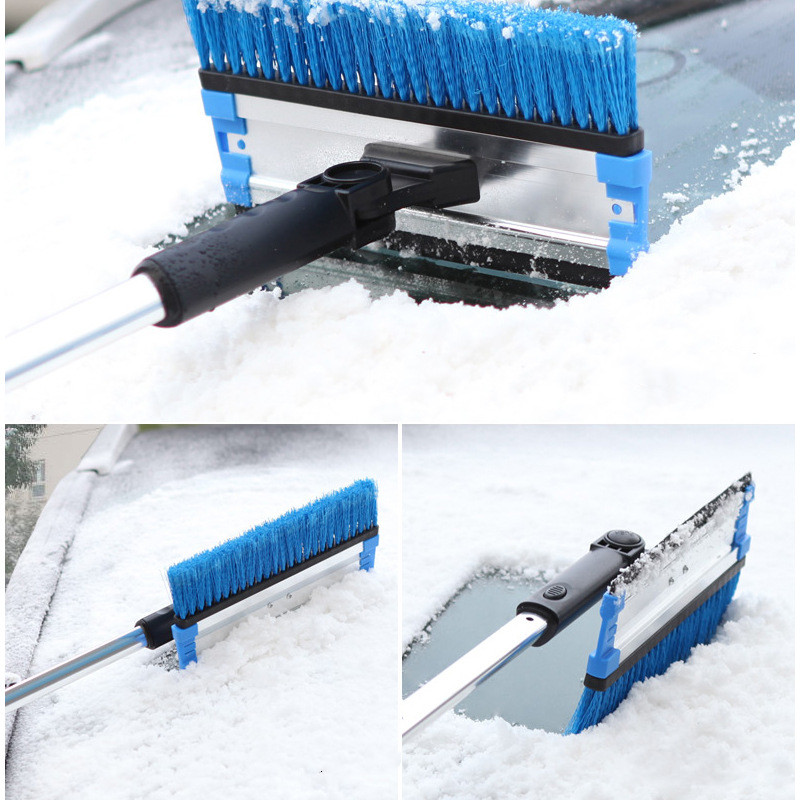 Pá de neve telescópica com raspador, azul - Image 2