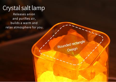 Lampe en cristal de sel USB, socle carré noir – Image 4