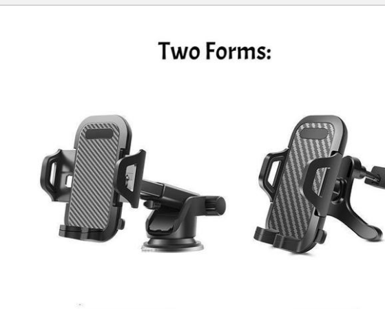 Suporte de telemóvel com ventosa para carro, preto - Image 2