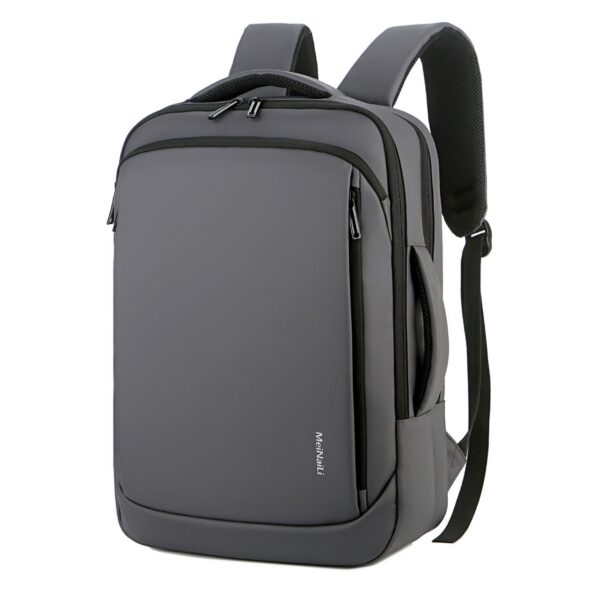 Mochila de tecido Oxford para trabalho e viagem, cinza