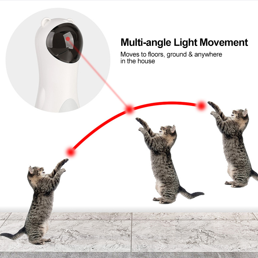 Automatisches Laserspielzeug für Katzen, Bär, weiß – Bild 2