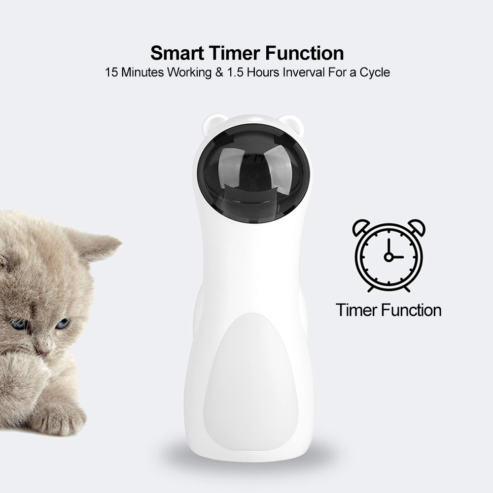 Automatisches Laserspielzeug für Katzen, Bär, weiß