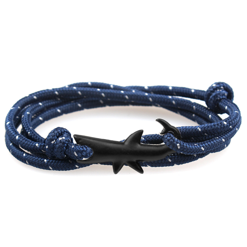 Pulseira com tubarão, azul-escuro