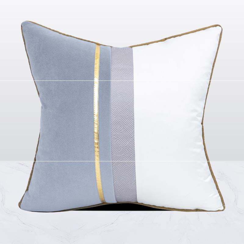 Funda de cojín azul y blanca - Imagen 5