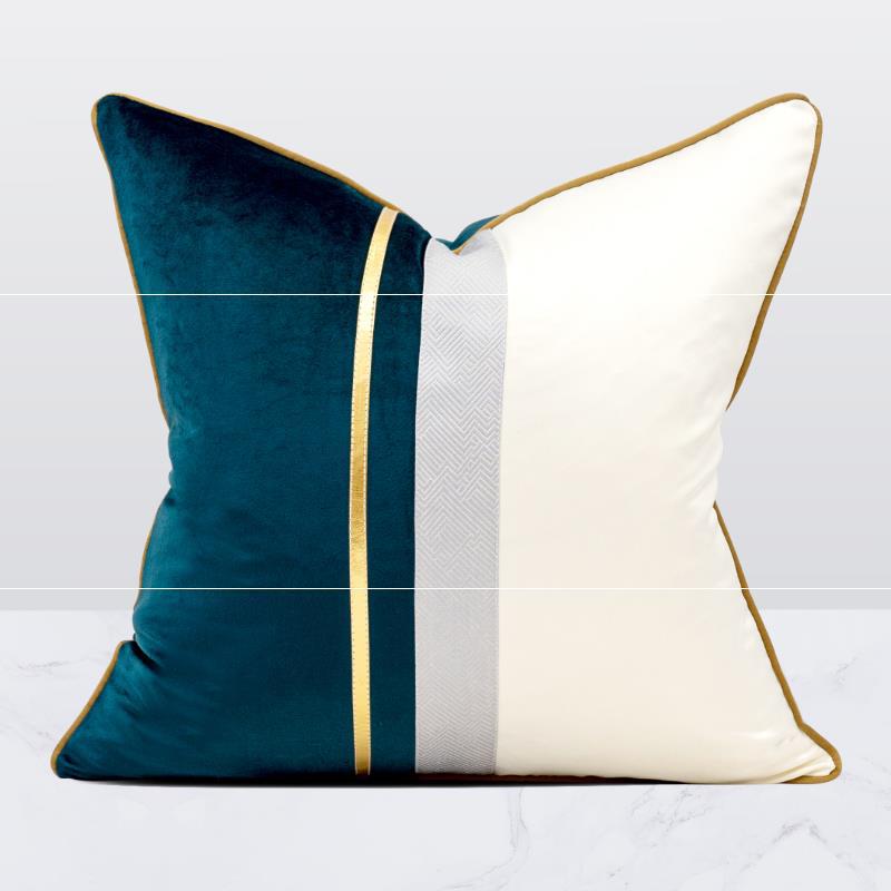 Funda de cojín azul y blanca - Imagen 6