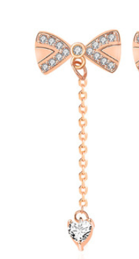 Clous d'oreilles en argent, nœud et pompon – Image 6