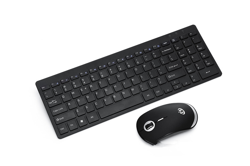 Teclado inalámbrico silencioso con reposamuñecas, negro