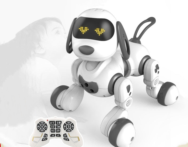 Chien robot avec télécommande, noir