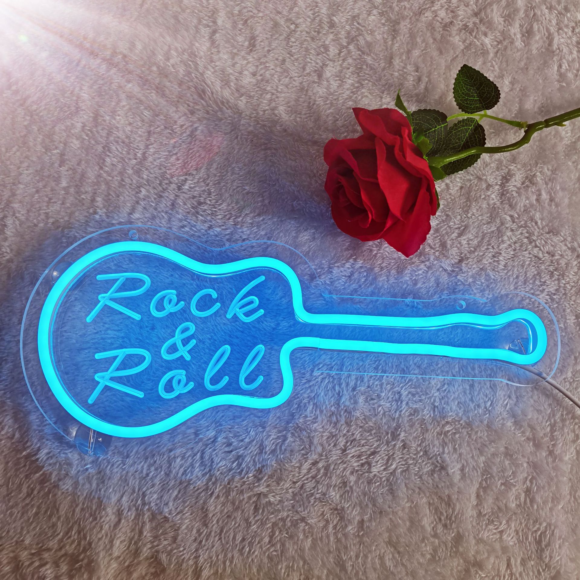 Neon nachtlampje in diamantvorm, roze - Afbeelding 2
