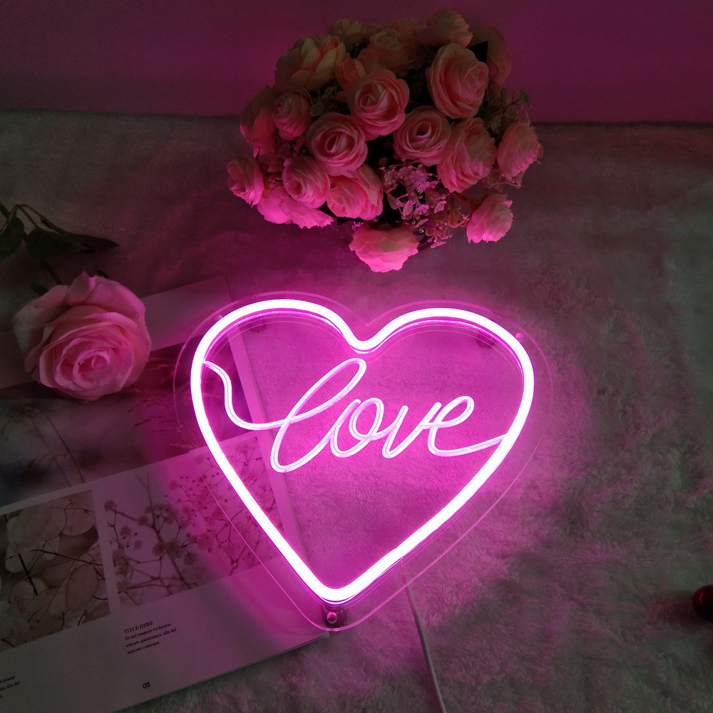 Neon nachtlampje in diamantvorm, roze - Afbeelding 5