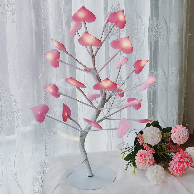 Arbre lumineux LED fleurs de cerisier, rose