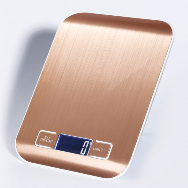 Flache Küchenwaage aus Edelstahl, gold