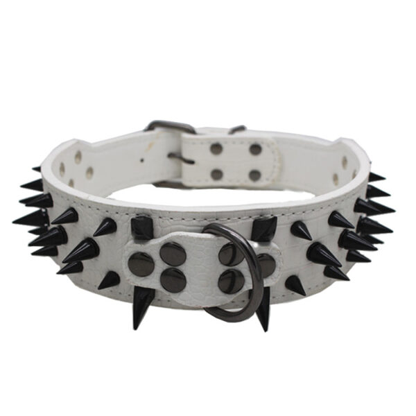 Studded dog collar, white