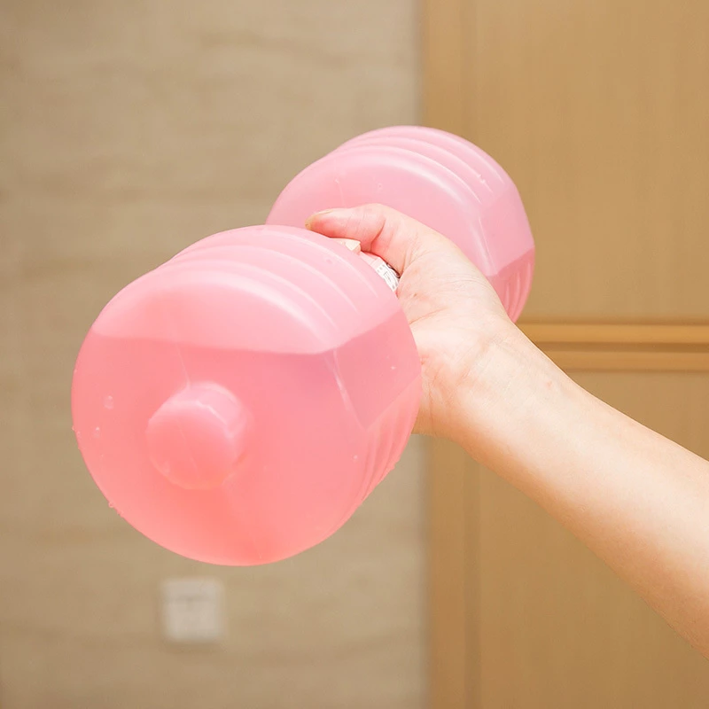 Refillable plastic water dumbbell