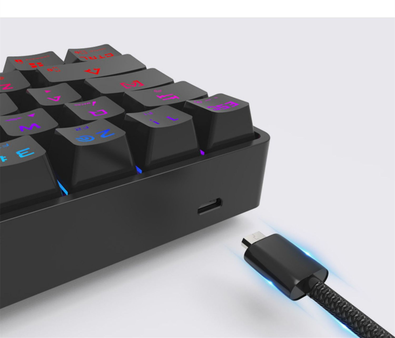 Wireless mechanical keyboard with PBT keycaps, white - Image 2