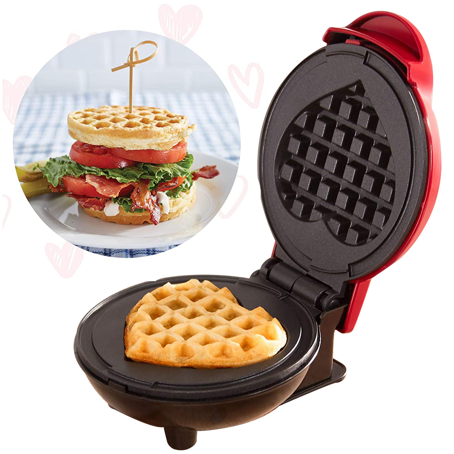 Mini gaufrier, rose – Image 3