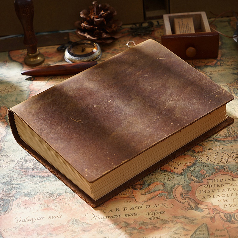 Handbound notebook with leather cover, brown - Image 2