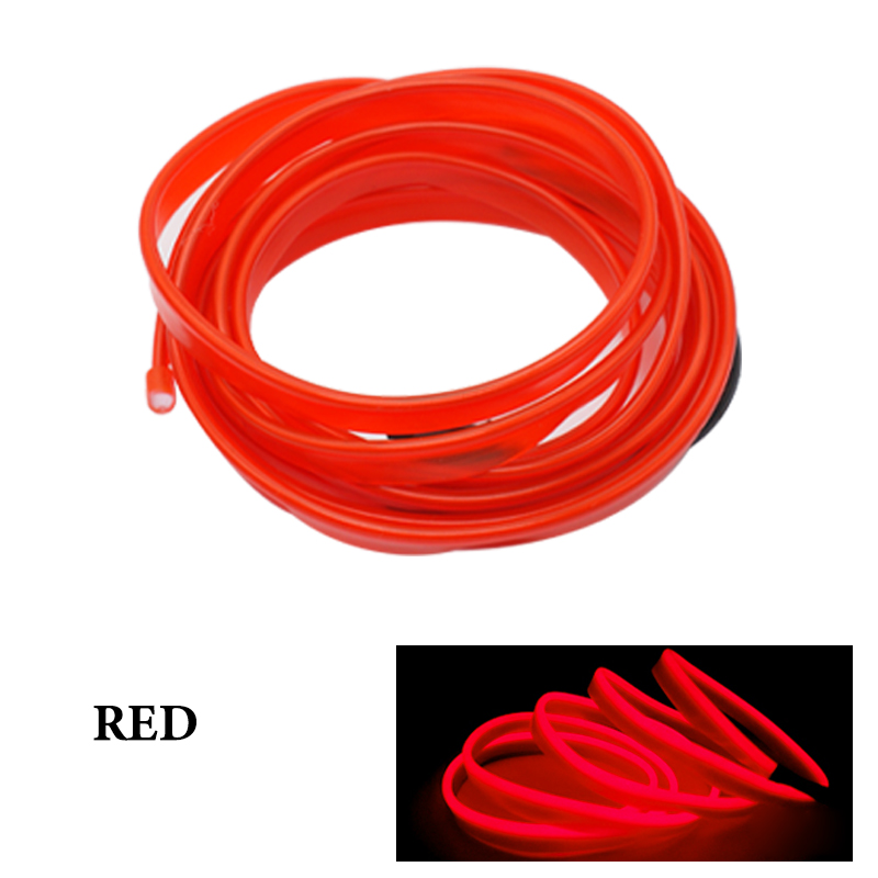 Fio luminoso vermelho para o interior do carro com inversor