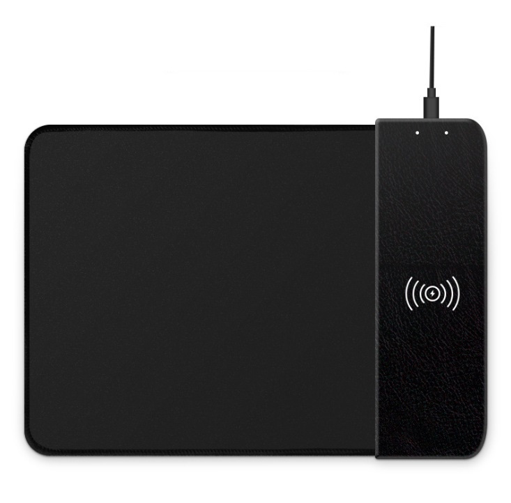Tapete de rato com carregador sem fios e RGB, preto