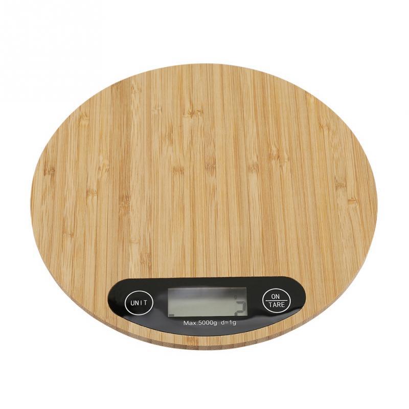 Báscula de cocina digital con plataforma de bambú - Imagen 2